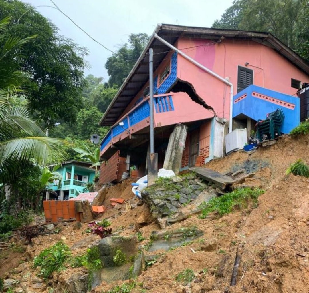 Flooding, landslides and damaged homes in Charlotteville, Tobago following heavy rainfall