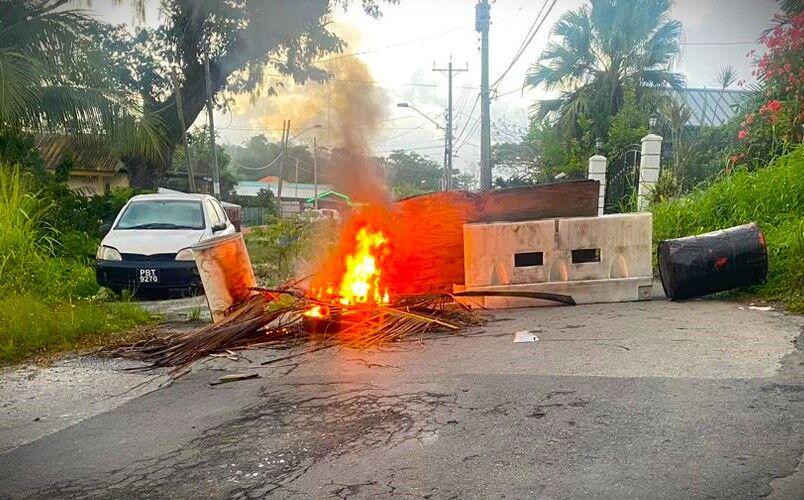 Second Day Of Gran Couva Protest Over Bad Roads