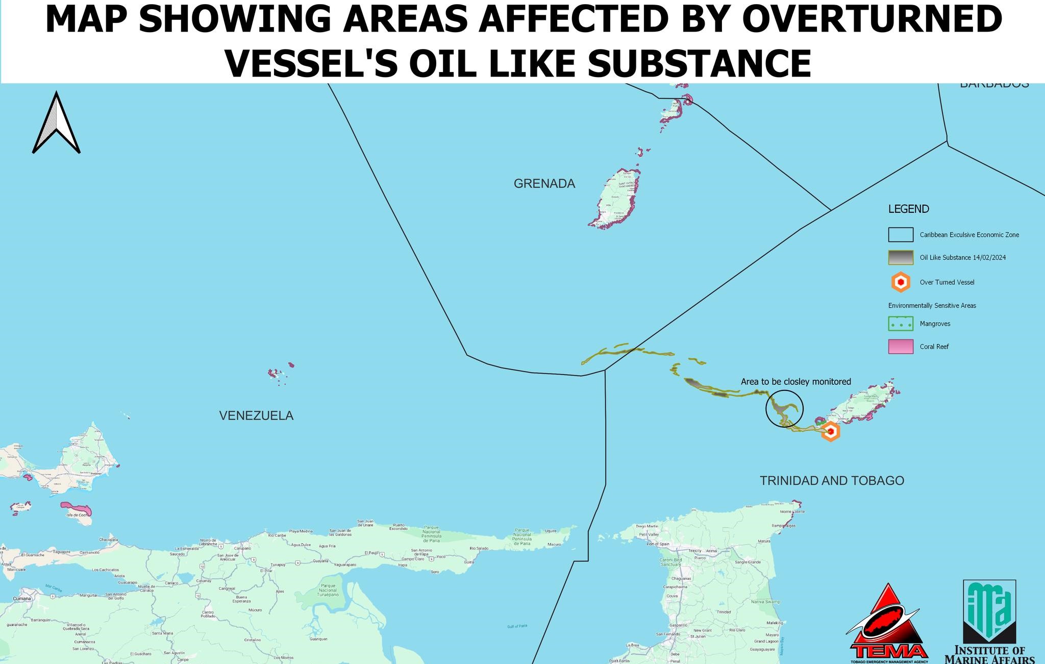 Oil spill in Tobago waters now entering Grenada’s marine area