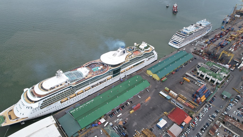 Two Cruise Ships Docked In Trinidad