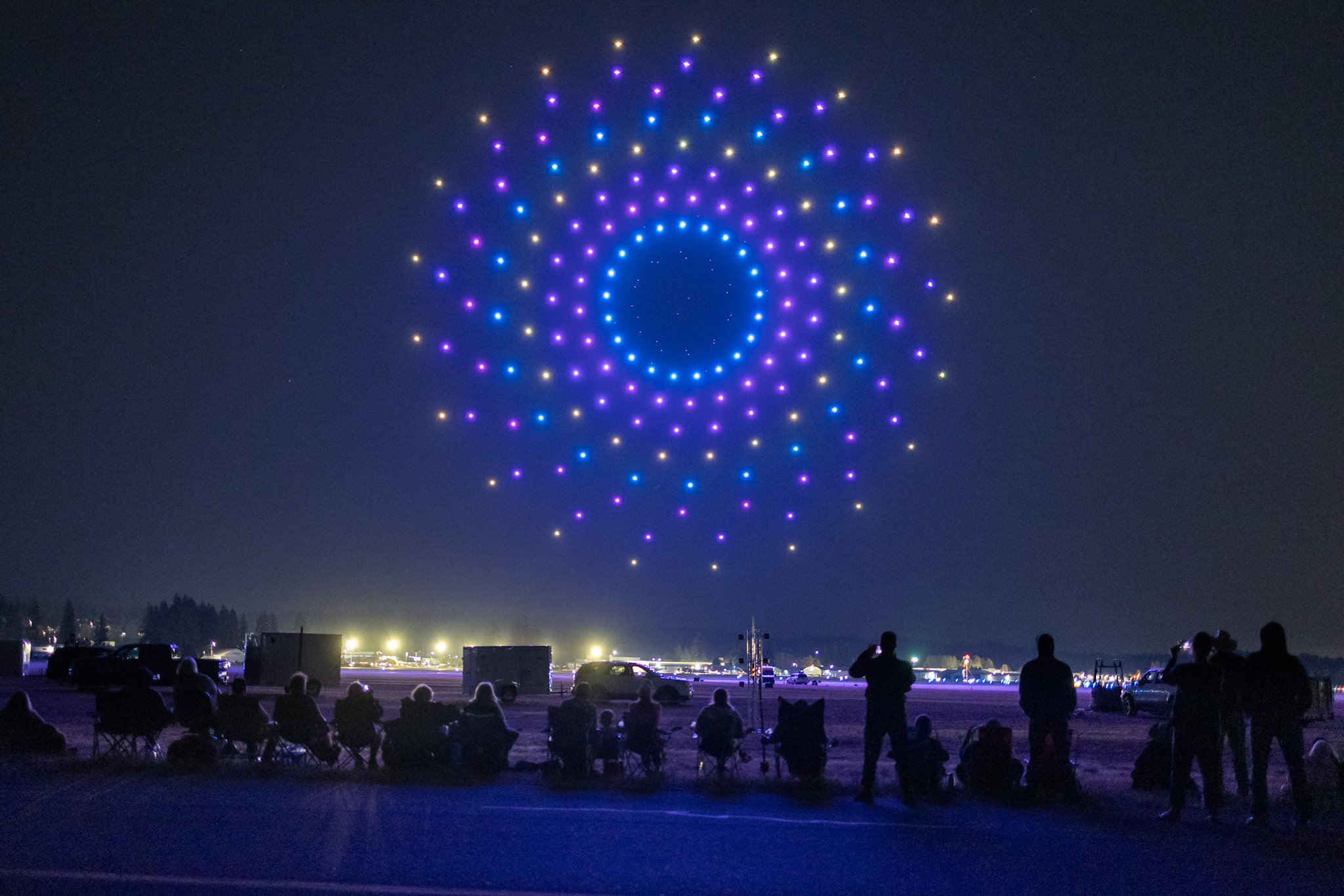 Drone light show for 2024 Panorama finals