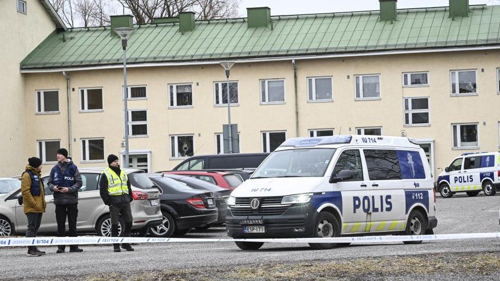 Child held after pupil aged 12 shot dead at school in Finland