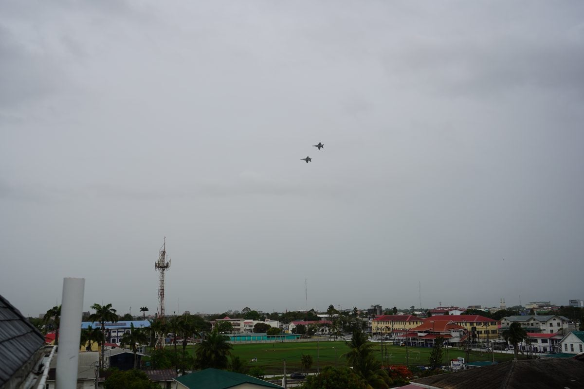 Fighter Jets From The US Flyover Georgetown  Guyana